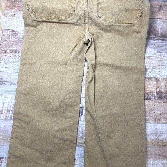 L.L. Bean Kids 3T Tan Cotton Overalls Adjustable Straps Front & Back Pockets - Picture 5 of 7